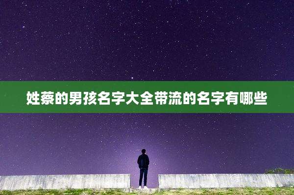 姓蔡的男孩名字大全带流的名字有哪些