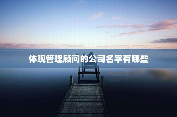 体现管理顾问的公司名字有哪些