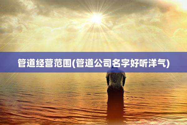 管道经营范围(管道公司名字好听洋气)