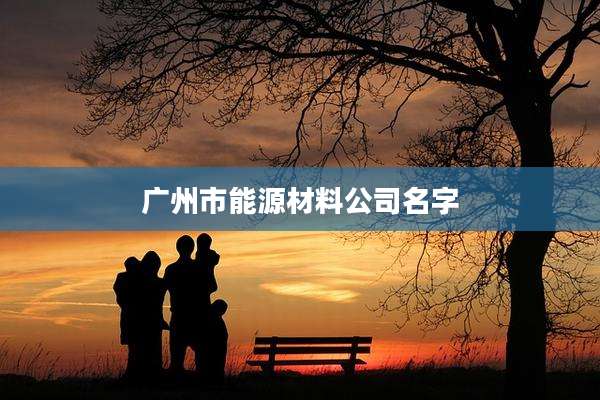 广州市能源材料公司名字