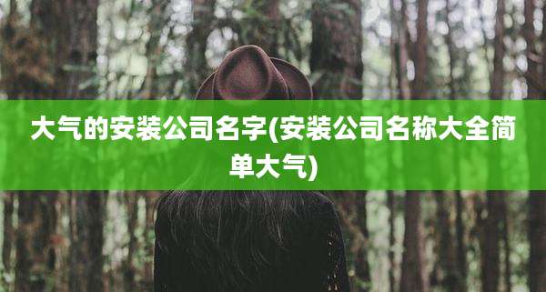 大气的安装公司名字(安装公司名称大全简单大气)