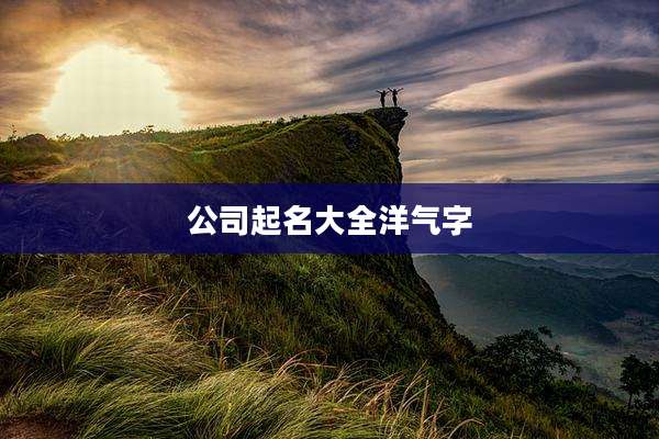 公司起名大全洋气字