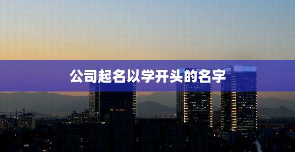 公司起名以学开头的名字