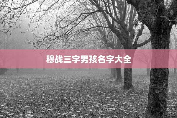 穆战三字男孩名字大全
