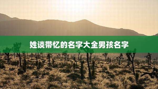 姓谈带忆的名字大全男孩名字