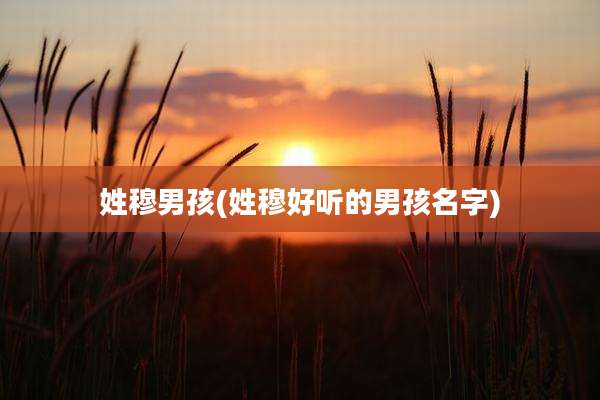 姓穆男孩(姓穆好听的男孩名字)