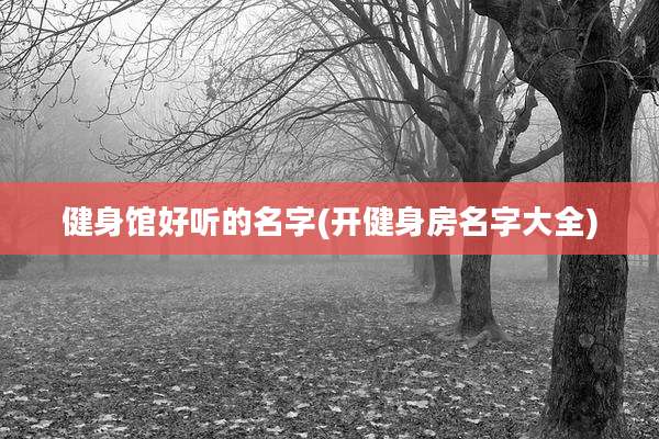 健身馆好听的名字(开健身房名字大全)