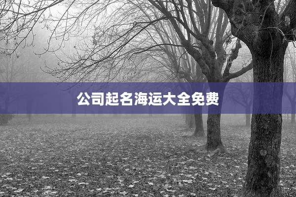 公司起名海运大全免费