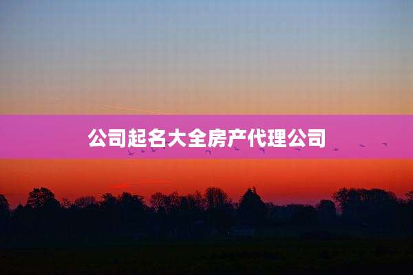 公司起名大全房产代理公司