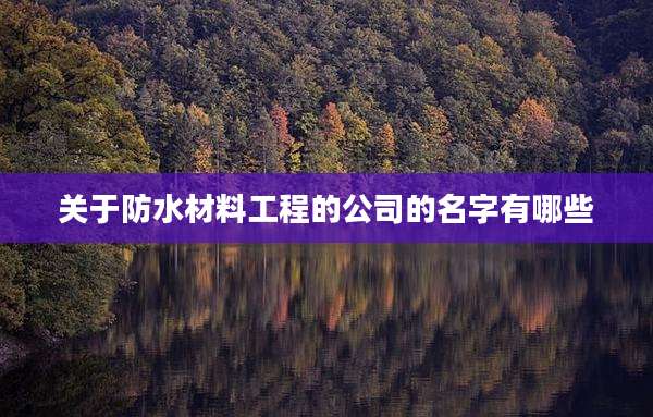 关于防水材料工程的公司的名字有哪些