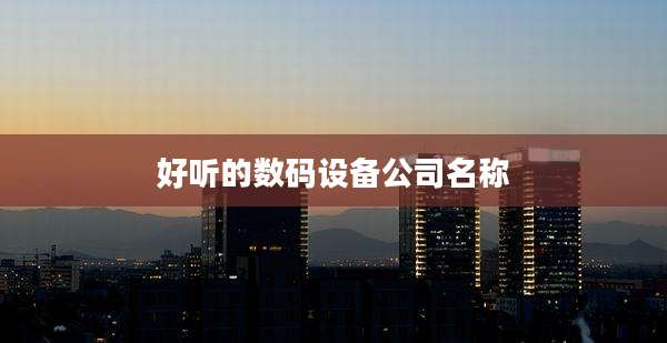 好听的数码设备公司名称