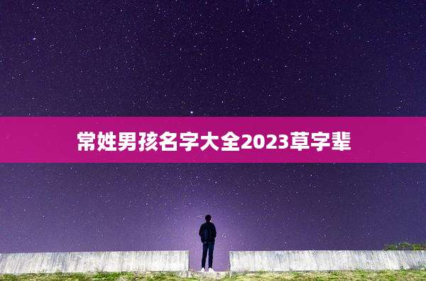 常姓男孩名字大全2023草字辈