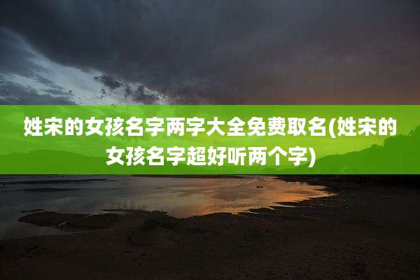 姓宋的女孩名字两字大全免费取名(姓宋的女孩名字超好听两个字)