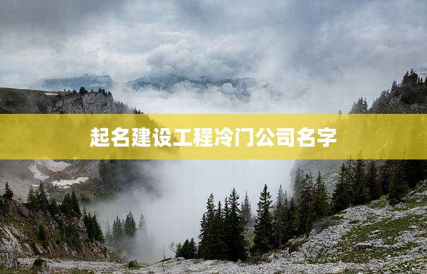 起名建设工程冷门公司名字