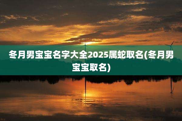 冬月男宝宝名字大全2025属蛇取名(冬月男宝宝取名)