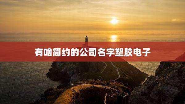 有啥简约的公司名字塑胶电子
