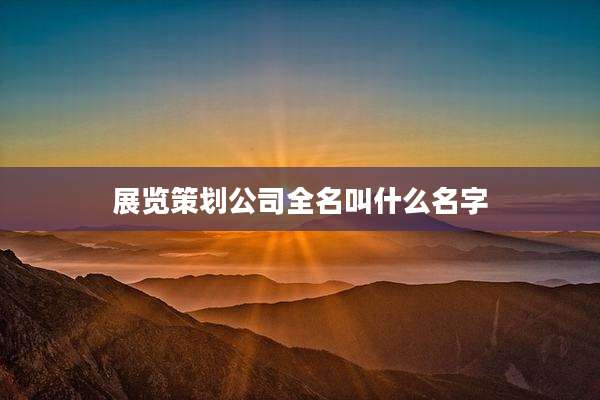 展览策划公司全名叫什么名字