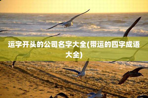 运字开头的公司名字大全(带运的四字成语大全)