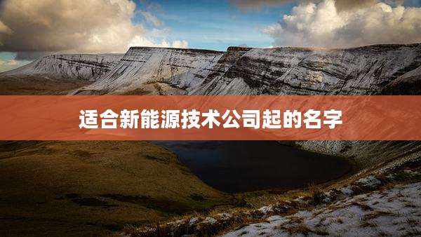 适合新能源技术公司起的名字
