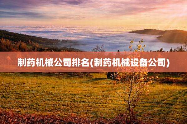 制药机械公司排名(制药机械设备公司)