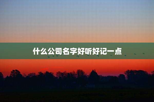 什么公司名字好听好记一点