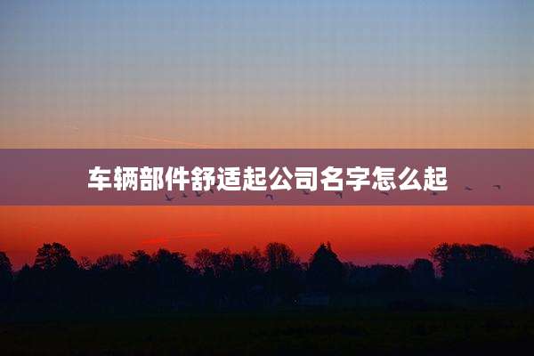 车辆部件舒适起公司名字怎么起