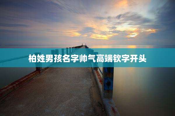 柏姓男孩名字帅气高端钦字开头