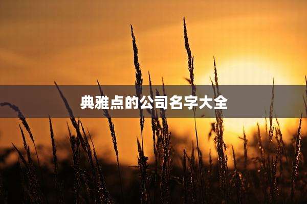 典雅点的公司名字大全