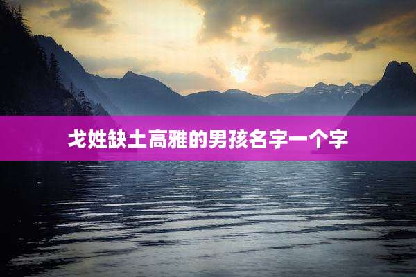 戈姓缺土高雅的男孩名字一个字