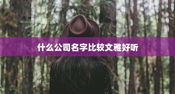 什么公司名字比较文雅好听