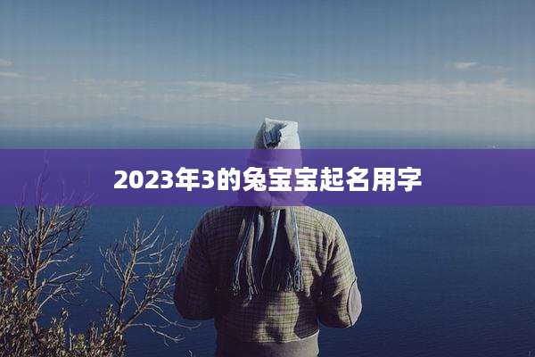 2023年3的兔宝宝起名用字