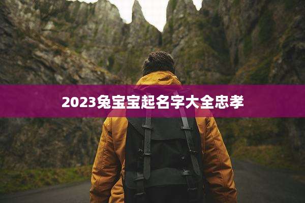 2023兔宝宝起名字大全忠孝