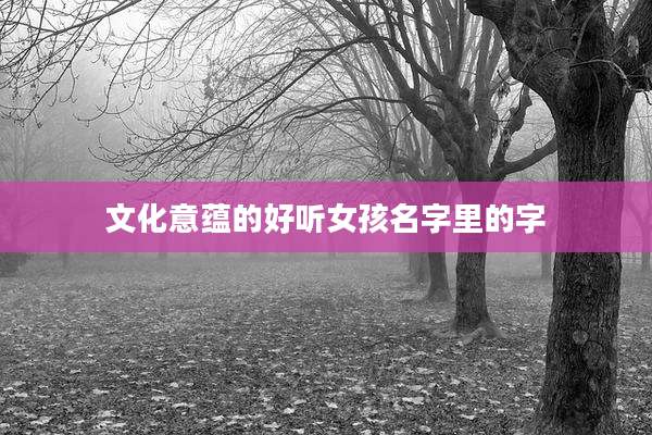 文化意蕴的好听女孩名字里的字