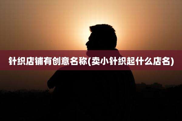 针织店铺有创意名称(卖小针织起什么店名)