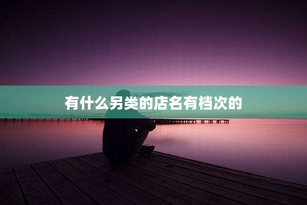 有什么另类的店名有档次的