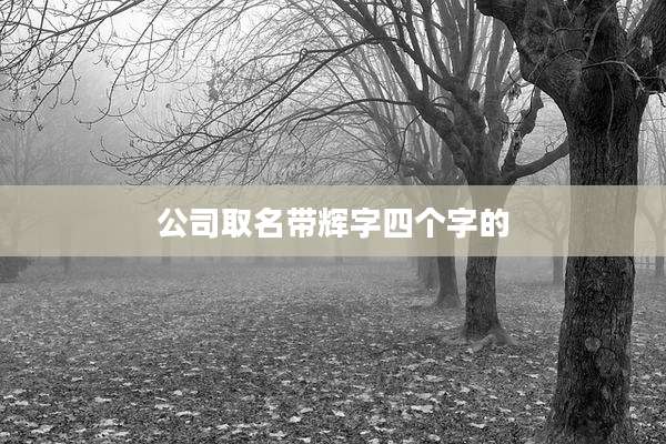 公司取名带辉字四个字的