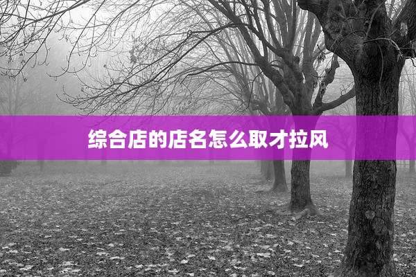综合店的店名怎么取才拉风