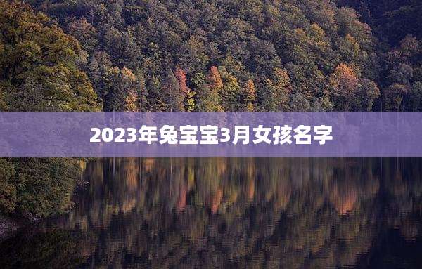 2023年兔宝宝3月女孩名字