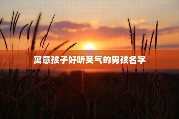 寓意孩子好听英气的男孩名字