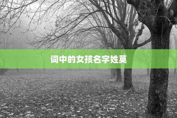 词中的女孩名字姓莫