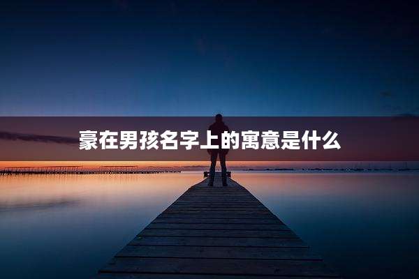豪在男孩名字上的寓意是什么