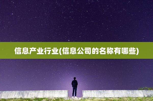 信息产业行业(信息公司的名称有哪些)