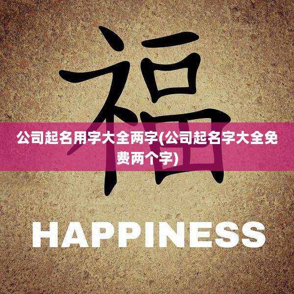 公司起名用字大全两字(公司起名字大全免费两个字)