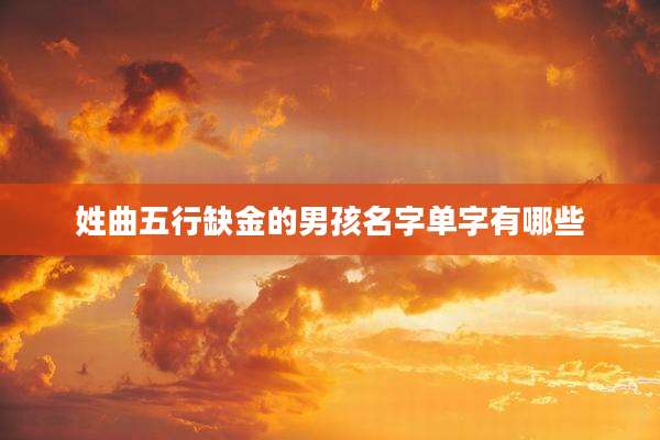 姓曲五行缺金的男孩名字单字有哪些