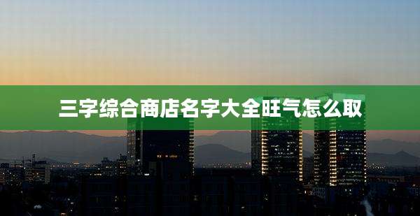 三字综合商店名字大全旺气怎么取