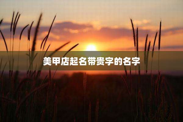 美甲店起名带贵字的名字