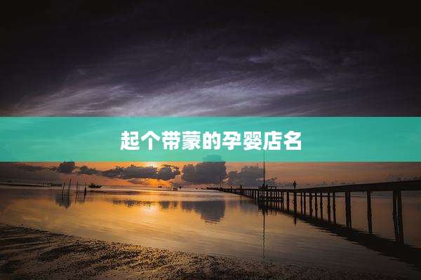 起个带蒙的孕婴店名