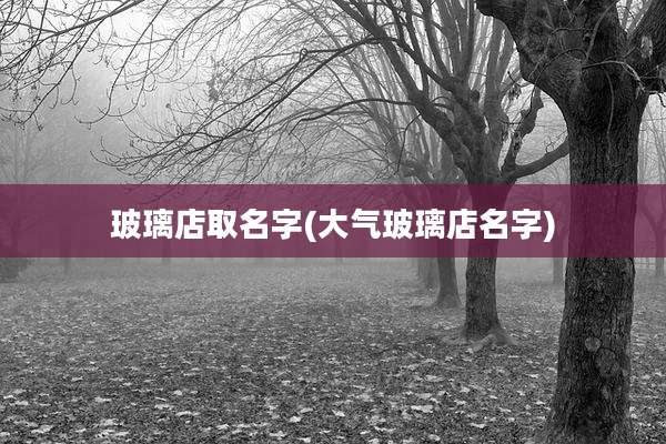 玻璃店取名字(大气玻璃店名字)