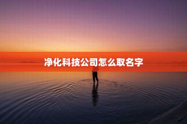 净化科技公司怎么取名字