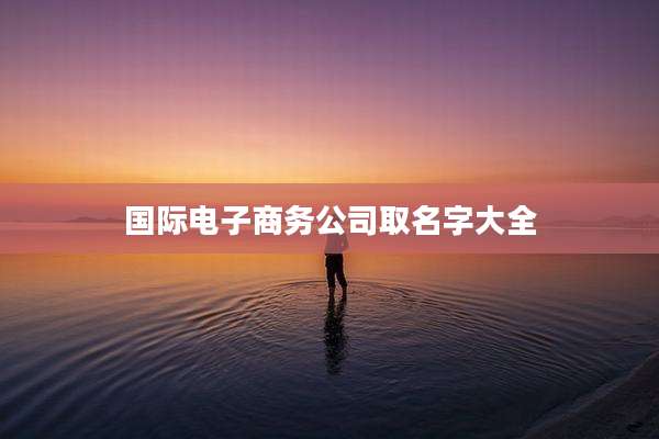 国际电子商务公司取名字大全